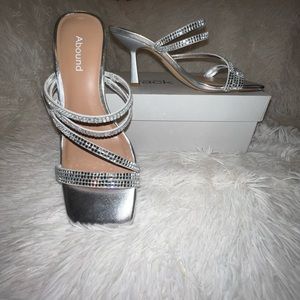 Abound silver Diamond slip heel
